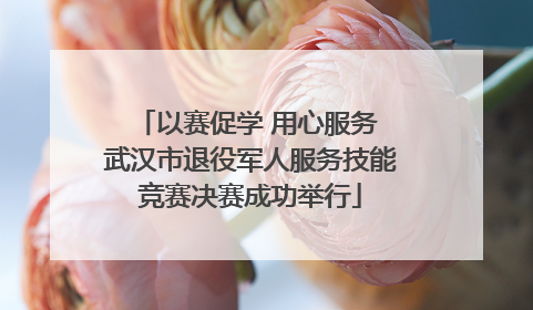 以赛促学 用心服务 武汉市退役军人服务技能竞赛决赛成功举行