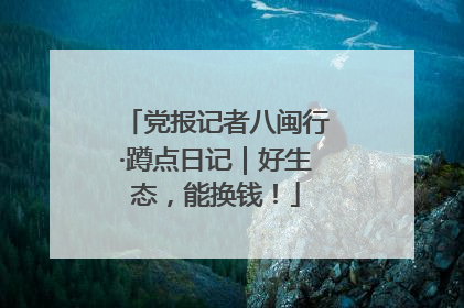 党报记者八闽行·蹲点日记｜好生态，能换钱！