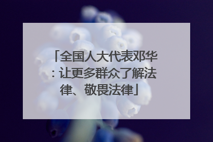 全国人大代表邓华：让更多群众了解法律、敬畏法律