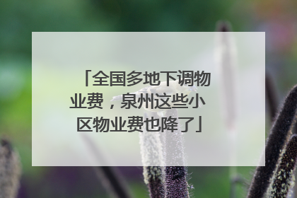 全国多地下调物业费，泉州这些小区物业费也降了