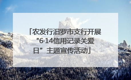 农发行汨罗市支行开展“6·14信用记录关爱日”主题宣传活动