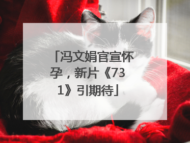 冯文娟官宣怀孕，新片《731》引期待