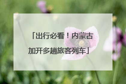 出行必看！内蒙古加开多趟旅客列车