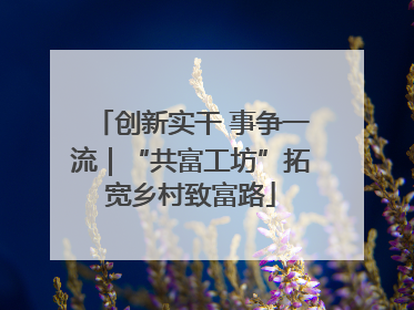 创新实干 事争一流｜“共富工坊”拓宽乡村致富路