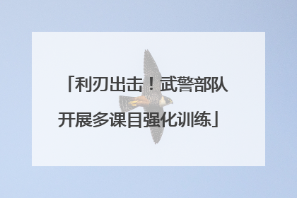 利刃出击！武警部队开展多课目强化训练