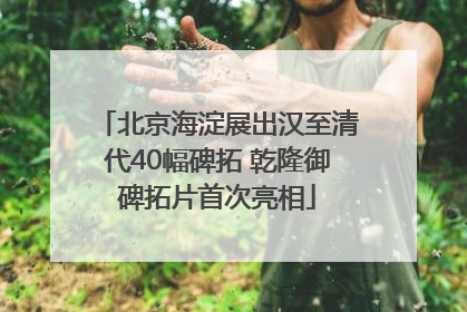 北京海淀展出汉至清代40幅碑拓 乾隆御碑拓片首次亮相