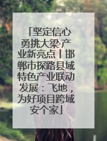 坚定信心 勇挑大梁·产业新亮点丨邯郸市探路县域特色产业联动发展：飞地，为好项目跨域安个家