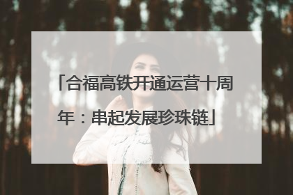 合福高铁开通运营十周年：串起发展珍珠链