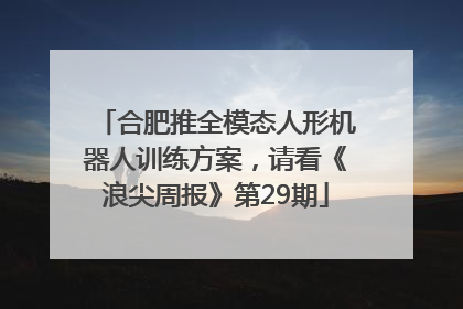 合肥推全模态人形机器人训练方案，请看《浪尖周报》第29期