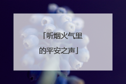 听烟火气里的平安之声