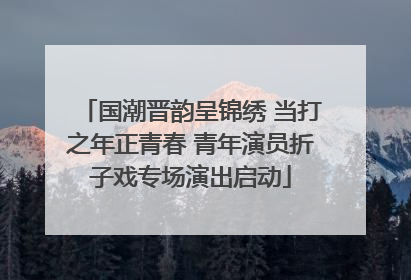 国潮晋韵呈锦绣 当打之年正青春 青年演员折子戏专场演出启动