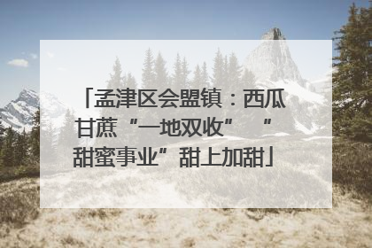 孟津区会盟镇：西瓜甘蔗“一地双收” “甜蜜事业”甜上加甜