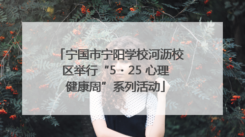 宁国市宁阳学校河沥校区举行“5・25 心理健康周”系列活动