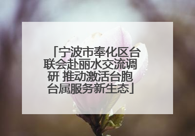 宁波市奉化区台联会赴丽水交流调研 推动激活台胞台属服务新生态