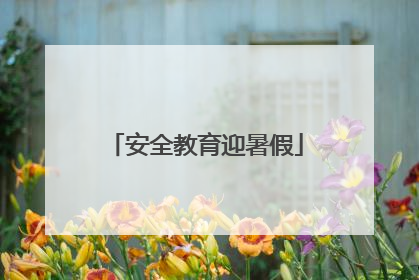 安全教育迎暑假