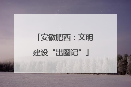 安徽肥西：文明建设“出圈记”