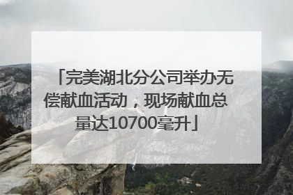 完美湖北分公司举办无偿献血活动，现场献血总量达10700毫升