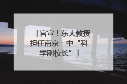 官宣！东大教授担任南京一中“科学副校长”