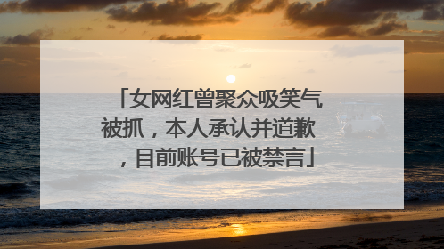 女网红曾聚众吸笑气被抓，本人承认并道歉，目前账号已被禁言
