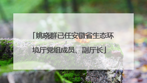 姚晓群已任安徽省生态环境厅党组成员、副厅长