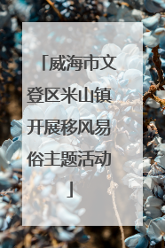 威海市文登区米山镇开展移风易俗主题活动