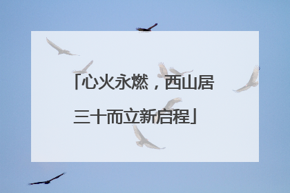 心火永燃，西山居三十而立新启程