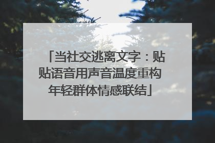 当社交逃离文字：贴贴语音用声音温度重构年轻群体情感联结