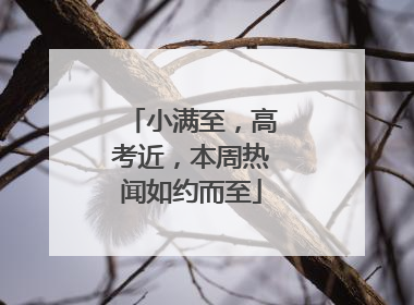 小满至，高考近，本周热闻如约而至