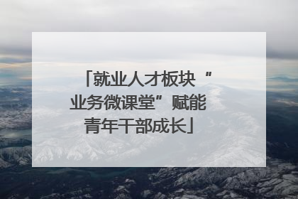 就业人才板块“业务微课堂”赋能青年干部成长