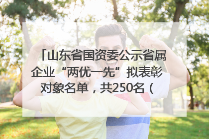 山东省国资委公示省属企业“两优一先”拟表彰对象名单，共250名（个）党员和党组织