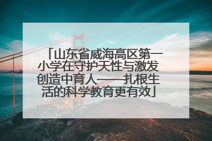 山东省威海高区第一小学在守护天性与激发创造中育人——扎根生活的科学教育更有效