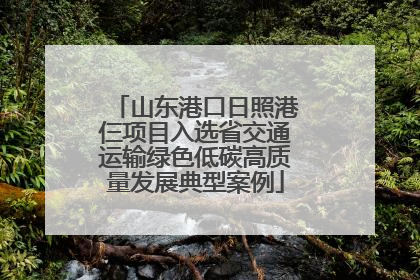 山东港口日照港仨项目入选省交通运输绿色低碳高质量发展典型案例