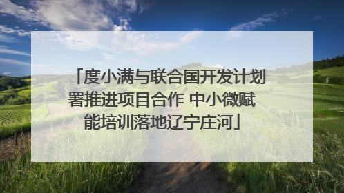 度小满与联合国开发计划署推进项目合作 中小微赋能培训落地辽宁庄河