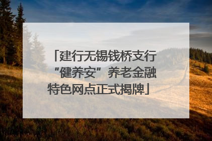 建行无锡钱桥支行“健养安”养老金融特色网点正式揭牌