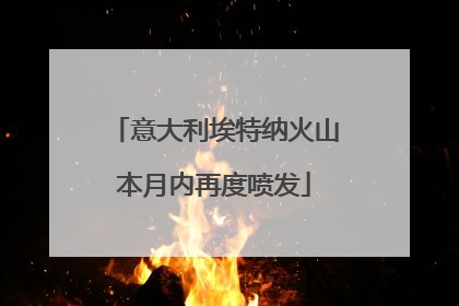 意大利埃特纳火山本月内再度喷发