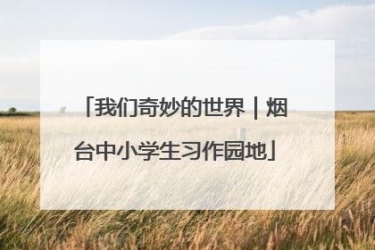 我们奇妙的世界｜烟台中小学生习作园地