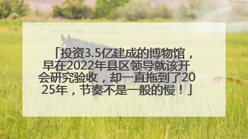 投资3.5亿建成的博物馆，早在2022年县区领导就该开会研究验收，却一直拖到了2025年，节奏不是一般的慢！