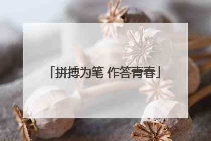 拼搏为笔 作答青春