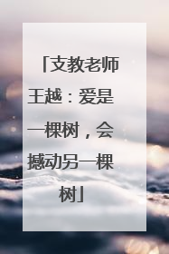 支教老师王越：爱是一棵树，会撼动另一棵树