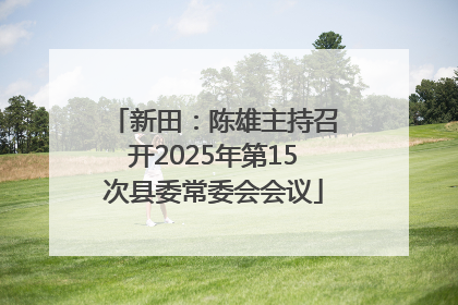 新田：陈雄主持召开2025年第15次县委常委会会议