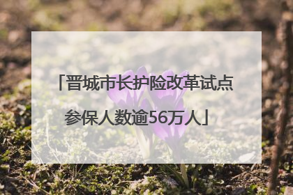 晋城市长护险改革试点参保人数逾56万人