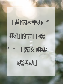 普陀区举办“我们的节日·端午”主题文明实践活动