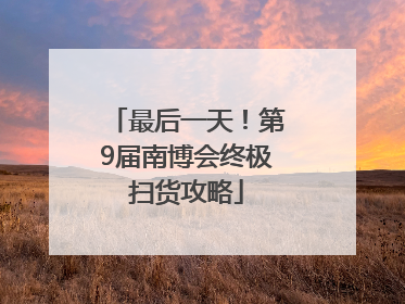 最后一天！第9届南博会终极扫货攻略