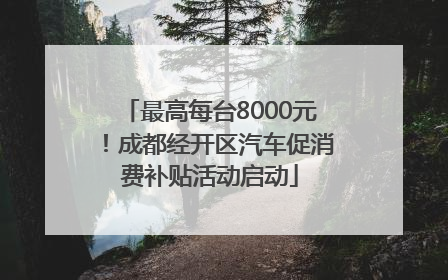 最高每台8000元！成都经开区汽车促消费补贴活动启动