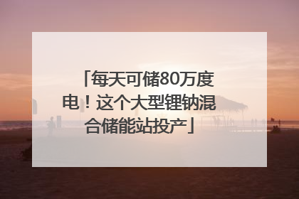 每天可储80万度电！这个大型锂钠混合储能站投产