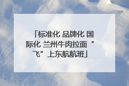 标准化 品牌化 国际化 兰州牛肉拉面“飞”上东航航班