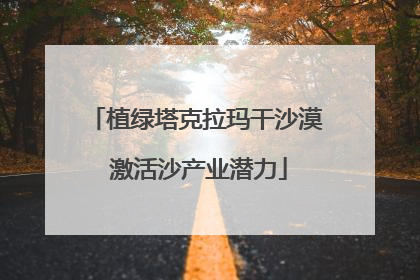 植绿塔克拉玛干沙漠 激活沙产业潜力
