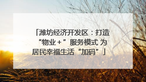 潍坊经济开发区：打造“物业＋”服务模式 为居民幸福生活“加码”