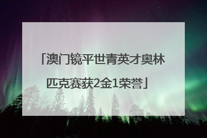 澳门镜平世青英才奥林匹克赛获2金1荣誉