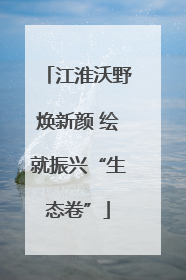 江淮沃野焕新颜 绘就振兴“生态卷”